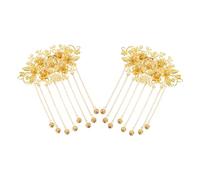 2pcs Bridal Ornament Handle Fan Loom Kit Comb Hair Clips Bridal Hair Clips Bracelets Pot Rack Kit Adult Loom Ring Kit Universal Casters Kit Retro Tassels Golden Alloy