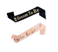2pcs Bride and Groom Belt Set, Bride to Be Sash and Groom to Be Sash Hen Party Accessories Decorations Groom and Bride Sash for Weddings Engagement Bachelorette Party