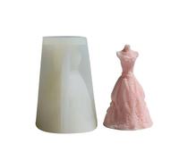 2PCS Bride Wedding Dress Silicone Mold 3D Candle Gypsum Resin Production Tool DIY Chocolate Ice Block Baking Kit for Home Decor(White02)