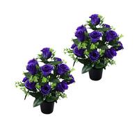 2pcs Bright Artificial Roses Accessory Without Maintenance Memorial Flowers For Grave Decoration And Home Commemoration Faux Grave Floral Arrangement