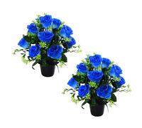 2pcs Bright Artificial Roses Accessory Without Maintenance Memorial Flowers For Grave Decoration And Home Commemoration Faux Grave Floral Arrangement