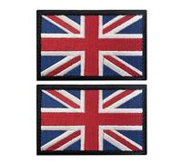2Pcs British Union Jack Patch Tactical United Kingdom Flag Patches Hook and Loop Applique for Military Uniform Tactical Bag Jacket Jeans Hat, Blue