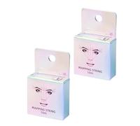 2PCS Brow Mapping String Pre Inked Eyebrow Mapping String an Essential Cosmetic Tool for Microblading and Waxing Easy to Use White and Black Ink Eyebrow Thread Brow Marker
