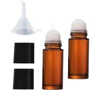2Pcs Brown 30ml Glass Essential Oil Roller Bottles,Perfume Roller,Refillable Roll on Bottles Container Empty Deodorant Rollerball Beauty and Personal Care Tools for Fragrance Cosmetics Roll on ottles