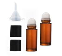 2Pcs Brown 30ml Glass Essential Oil RollerBottles Refillable Roll On Containers Empty Deodorant Container Rollerball for Beauty and Personal Care Tools for Fragrance Cosmetics Sman328