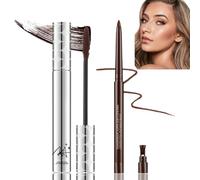 2PCS Brown Mascara & Eyeliner Set,Mascara for Older Women,5d Silk Fiber Lash Extensions & Cream Eye Liner Gel Pencil,Tubing Mascara Volume And Length Deep Eyes,Eye Make-Up Set Long Wear, Smudge-Proof