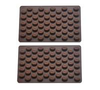 2Pcs Brown Silicone 55 Cavity Mini Coffee Beans Chocolate Mold DIY Cake Decoration Bakeware Mould Handmade Craft Baking Molds for Candy Gummy Ice Cube