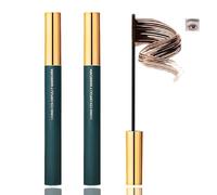 2PCS Brown Ultra Fine Waterproof Mascara for Fine Short Eyelashes - Lengthening, Thickening & Curling - Smudgeproof Tubing Formula for Long-Lasting Natural Eye Makeup
