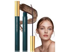 2Pcs Brown Waterproof Mascara,Smudgeproof & Long-Lasting,Ultra-Fine Fiber Mascara Essence for Lengthening&Thickening,Dark Brown Ma/scara for Volume &False Lash Effect,Prime Lash Makeup with Soft Brush
