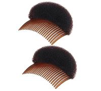 2pcs Brown Women Soft Sponge Foam Hair,Clip Comb Braid Tool Styling Accessories,Base Inserts Bump Up Pads Styling Stick Bun Maker Braid Tool Barrettes