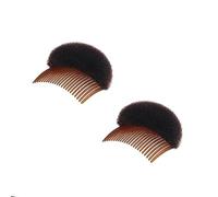 2Pcs Brown Women Soft Sponge Foam Hair, Clip Hair Comb Braid Tool Styling Accessories, Base Inserts Bump Up Hair Pads Styling Stick Bun Maker Braid Tool Barrettes