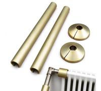 2PCS Brushed Gold Radiator Pipe Covers 15x200mm | Elegant brushed gold finish, hides unsightly pipes, fits traditional and modern decor, 2-pack value set