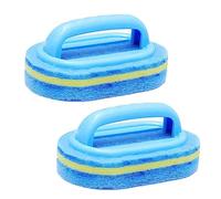 2pcs Brushes for Kitchen Bathroom and Toilet Sponge Brush with Handle for Easy Ceramic