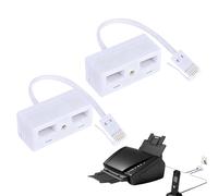 2PCS BT Telephone Splitters 2 Way Sockets Splitter UK Telephone Adapter RJ11 One Male Plug to 2 Female Extender Double Phone Socket Converter for UK Landline Telephone Modem Cable FAX Phone Adapter