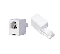 2PCS BT to RJ11 Telephone Line Adapter, British Modular BS6312 431A Male Plug to Metric RJ11 Female Socket, 6P4C, 4-Wire Converter for BT UK Landline Phone Fax Modem