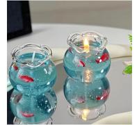 2pcs Bubble Candle,Mini Fish Tank Candle,Long Lasting Cute Decorative Candlestick with Fish,Cute Scented Candles, Funny Candle Gift for Women,Home Bedroom Fishes Tank Decor (2pcs)