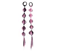 2pcs Bubble Fried Dough Twists Braid Ponytail Wig - Fun & Stylish Hair Accessory for All Occasions(Black Pink)