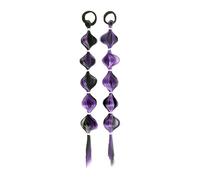 2pcs Bubble Fried Dough Twists Braid Ponytail Wig - Fun & Stylish Hair Accessory for All Occasions(Black Purple)