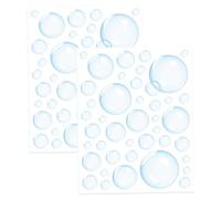 2Pcs Bubble Stickers, 8.7x11.0 Inch PVC Bubble Decorations, Ocean Wall Decals for Kid's Birthday, Mermaid Party, Bath Decor Wall