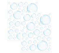 2Pcs Bubble Stickers, 8.7x11.0 Inch PVC Bubble Decorations, Ocean Wall Decals for Kid's Birthday, Mermaid Party, Bath Decor.