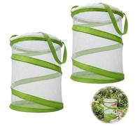 2Pcs Bug Catcher, Collapsible Butterfly Net, Insect Observation Habitat, Butterfly House and Net Set for Educational Observation, Two-Piece Mesh Container Set Measuring 16 by 20 cm