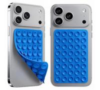 2PCS Bule Octo budyy-Double Sided Silicone,Sticky Phone Grip Holder for Hands-Free Selfes & Videos, Suction Cup Phone Case Mount Reusable Silicone Phone Suction Grip for iPhone & Android