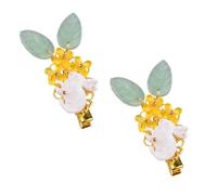 2pcs Bunny Hair Barrettes, Family Hair Decoration | Glass Acetate Sheet Metal Details, Keeps Hairstyle in Place, Cute Rabbit Shape for Little
