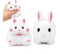2Pcs Bunny Squishy, Rabbit and Hamster Set, Soft Sensory for Quiet Moments, Fine Motor Engagement, Suitable for Classroom Rewards and Great Gift for Friends