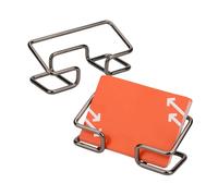 2pcs Business Card Holder for Desk, Black Metal Business Card Holder Stand Display Name Card Tag Badge Organizer Storage Rack for Office&Home, Exhibition, Desktop Countertop, Fits 50 Business Cards