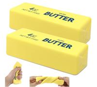 2Pcs Butter Squishy, Slow Rebound Butter Stick Squishy Stress Ball, Soft Butter Squishys Stress Relief Block, Stress Relief Sensory Squeeze Toys Fidget Toys for Kids Adults Office Home