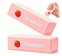 2PCS Butter Squishy, Slow Rising Strawberry Butter Stick Squishy Stress Ball,strawberry Squishys Stress Relief Block,Anxiety Relief Fidget Toy for Kids Adults Office Home, Funny-Themed Office Decor