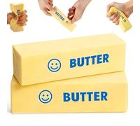 2pcs Butter Squishy, Soft Butter Squishys Stress Relief Block, Squeeze Butter Stress Toy, Decompression Squeeze Doh Toy Anxiety Relief Fidget Toy Sensory Toys for Adults & Kids