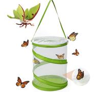 2Pcs Butterfly Kits with Caterpillars, Portable Insect Observation for Outdoor Education, Collapsible Green Butterfly Net for Nature Exploration, Science Learning and Classroom Demonstrations