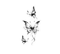 2pcs Butterfly Rose Flower Temporary Tattoos Stickers For Women Adult Girl Fake Tattoo Neck Arm Hands Small Tattoos(006)