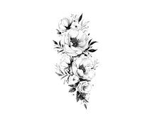 2pcs Butterfly Rose Flower Temporary Tattoos Stickers For Women Adult Girl Fake Tattoo Neck Arm Hands Small Tattoos(004)