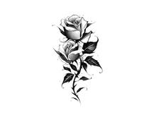 2pcs Butterfly Rose Flower Temporary Tattoos Stickers For Women Adult Girl Fake Tattoo Neck Arm Hands Small Tattoos(005)
