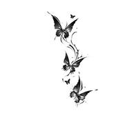 2pcs Butterfly Rose Flower Temporary Tattoos Stickers For Women Adult Girl Fake Tattoo Neck Arm Hands Small Tattoos(008)