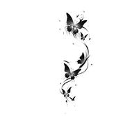 2pcs Butterfly Rose Flower Temporary Tattoos Stickers For Women Adult Girl Fake Tattoo Neck Arm Hands Small Tattoos(011)