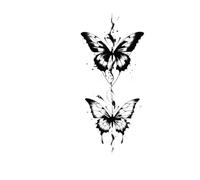 2pcs Butterfly Rose Flower Temporary Tattoos Stickers For Women Adult Girl Fake Tattoo Neck Arm Hands Small Tattoos(007)