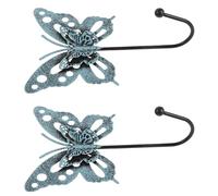 2pcs Butterfly Shaped Wall Mounted Hooks Brushed Finish Vintage Retro | Bohemian Shabby Chic Style, Space Saving Storage for Hats and Umbrellas, for Bathroom and Closet Wall Use