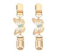 2pcs Butterfly Shawl Clips Golden Metal Vintage Brooches for Women