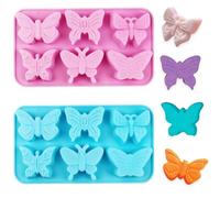 2Pcs Butterfly Silicone Chocolate Molds, 6 Cavities Butterfly Silicone Mold