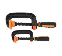 2Pcs C Clamp 2 Inch 3 Inch Adjustable Quick Release Button Slip Resistant Ergonomic for Woodworking Household Clamping Projects