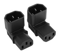 2PCS C13 to C14 Adapter IEC320, 90 Degree Right Angle Power Connector, C14 Male to C13 Female, Angled IEC Power Adapter for PDU, Computers, Servers, HDTV, Home and Office Use (Upward & Downward)