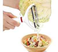 2PCS Cabbage Shredder Slicer Peeler for Coleslaw, Cabbage Cutter Grater Shredder for Sauerkraut, Large Y Peeler Wide Blade Vegetable Peeler, White with Red
