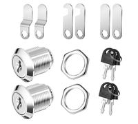 2PCS Cabinet Lock Mailbox Lock Replacement Cam-Lock Keyed with Keys 5/8" Cylinder Secured File Cabinet Locks Easy to Install Mail Box Locks and Key Set Toolbox Locke Zinc Alloy Drawer Locke and Key