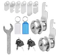 2pcs Cabinet Locks, 16mm Letterbox Locks, Security Letter Post Box Mailbox Cam Locks with Keys & 6 Different Lock Plates (Universal Key)