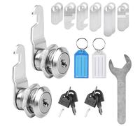 2pcs Cabinet Locks, 16mm Letterbox Locks, Security Letter Post Box Mailbox Cam Locks with Keys & 6 Different Lock Plates (Non Universal Key)