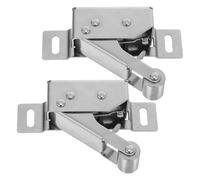 2pcs Cabinet Push to Open Latch Spring Loaded Release | Carbon Steel, Silver Finish, Quick Installation, Professional Spaces and Home Renovations, Prevents Accidental Opening
