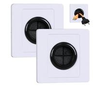 2Pcs Cable Entry Cover with Rubber Gasket, Adhesive Cable Wall Cover Plate,in Wall Cables Management Covers,31mm Aperture Single Gang Blank Socket, for Tv Home Office Outlet